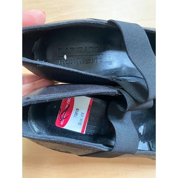 RON White black heels mary jane style sz 41 Italy round toe - Picture 4 of 9